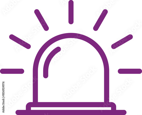 Blue emergency siren alarm light icon vector illustration