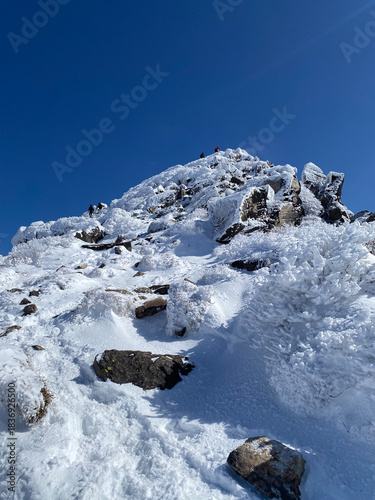 雪のくじゅう連山