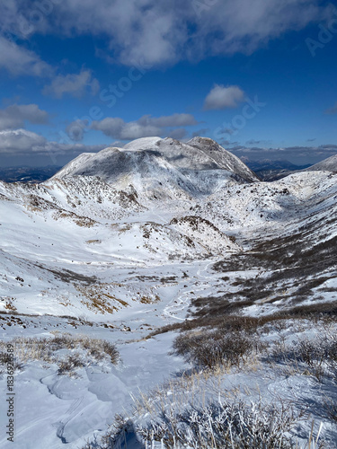 雪のくじゅう連山