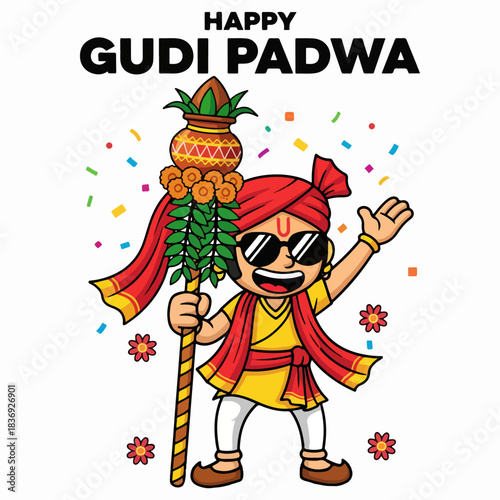 Gudi Padwa celebration with Cartoon characters