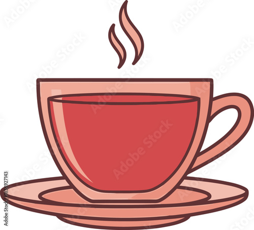 Warm cup of tea with steam rising, a comforting beverage for a cozy moment.