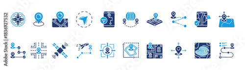 map and navigation icon sheet glyph blue