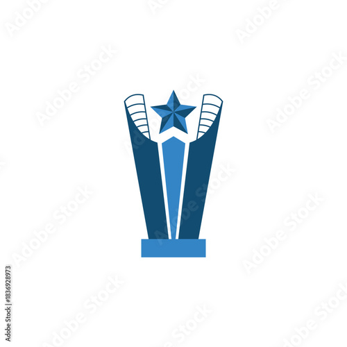 Trophy award champion vector symbol design
