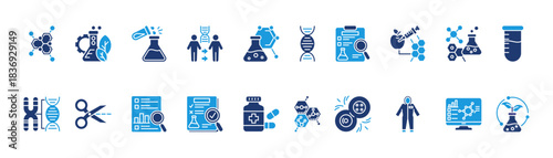 bioengineering icon sheet glyph blue
