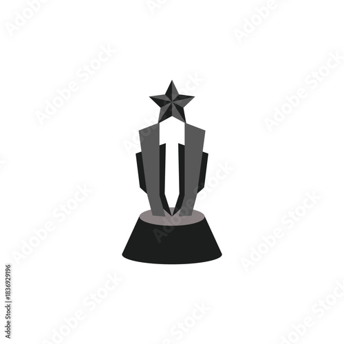 Trophy award champion vector symbol design