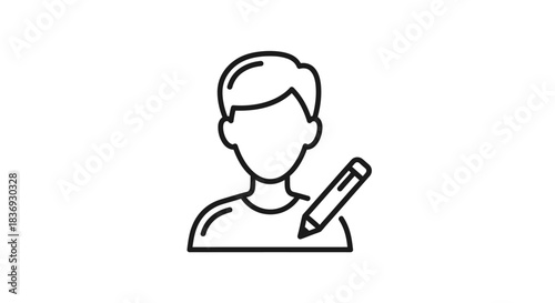 User profile edit icon with pencil for account management.