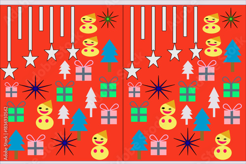 Sign and symbol of Season greeting New Year Festival from geometric shape form.