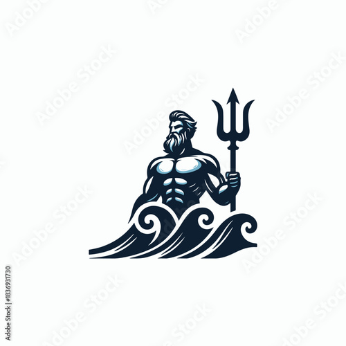 Poseidon God of the Sea Logo