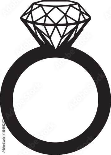 Simple Diamond Ring Silhouette jewelry engagement