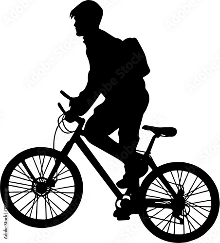 silhouette of a man with bicycle illustration design 