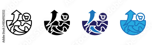 Economy Icon Multi Style Vector Illustration