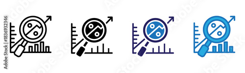 Percentage Icon Multi Style Vector Illustration