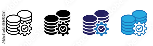Finance Icon Multi Style Vector Illustration