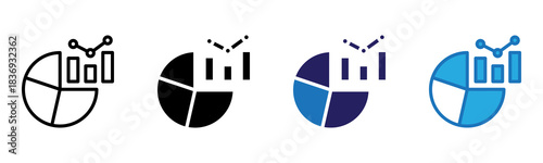 Statistics Icon Multi Style Vector Illustration