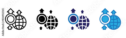 Bitcoins Icon Multi Style Vector Illustration