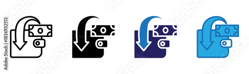 Money Back Icon Multi Style Vector Illustration