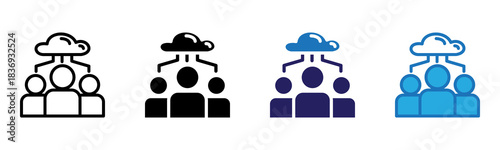 Customer Base Icon Multi Style Vector Illustration