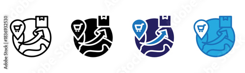 Global Trade Icon Multi Style Vector Illustration