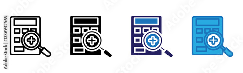 Accounting Icon Multi Style Vector Illustration