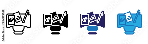 Workplace Icon Multi Style Vector Illustration