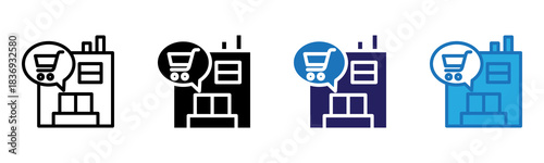 Market Icon Multi Style Vector Illustration