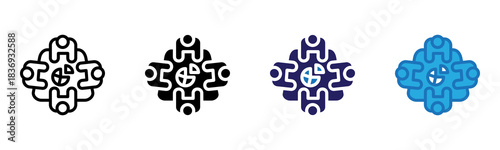 Meeting Icon Multi Style Vector Illustration