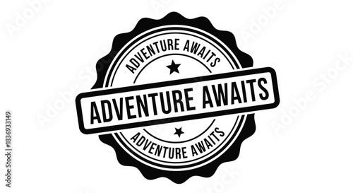 Adventure Awaits Vintage Style Emblem