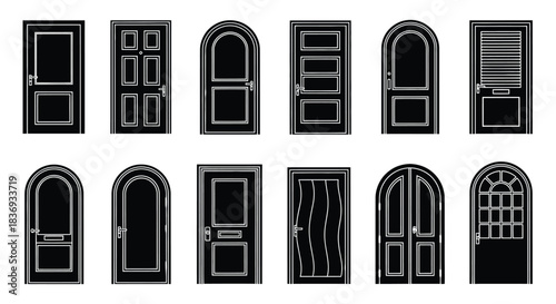 Various door styles in modern architectural designs