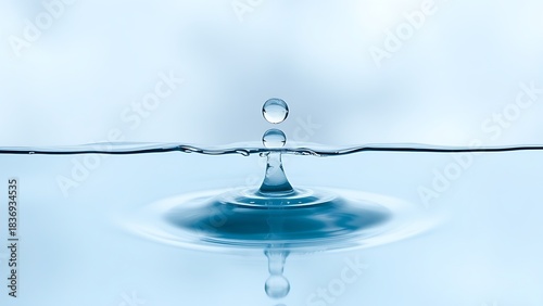 truculent. Water droplet transforming from cloudy to clear, macro detail on plain background. STEM education sheets, lab safety posters, designed for biotech research communications.