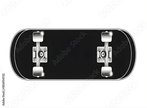 Skateboard on white background