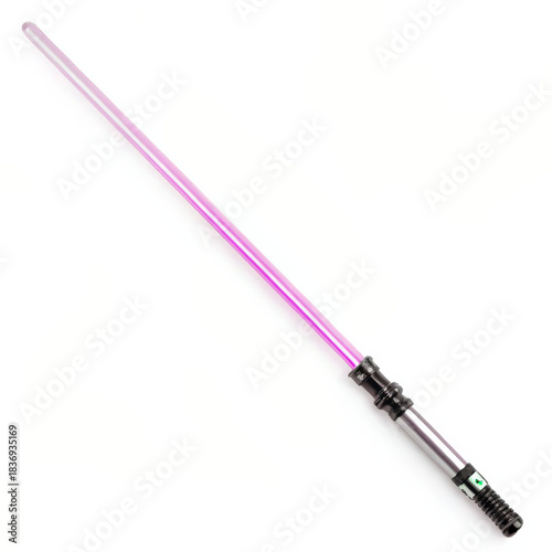 Clean Neon Lightsaber Icon with Modern Hilt on White