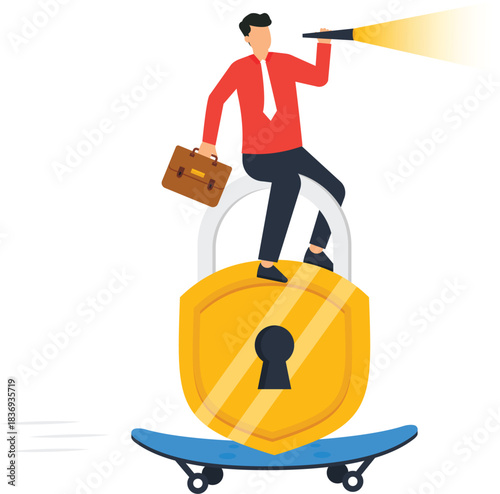 Businessman cutting downward trend arrow a business strategy for cutting losses risk management and financial growth concept with strategic choice and market analysis