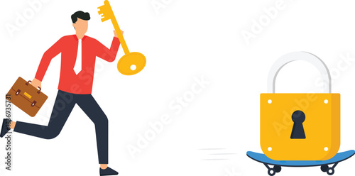 Businessman holding lightbulb business idea for financial success creative solution for profit growth investment strategy with stacks of coins entrepreneurship concept wealth creation