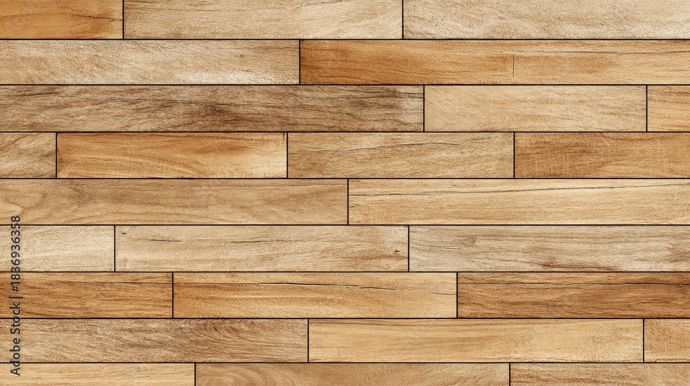 Naklejka premium Seamless light brown wood plank wall background texture
