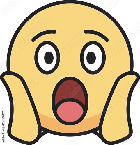 Shocked emoji face with wide eyes and open mouth expressing surprise and disbelief
