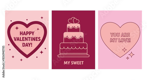 Valentine's Day cards with sweet messages and heart designs