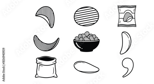 Variety of potato chips and snacks