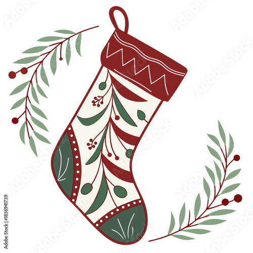 Christmas stocking silhouette deep black fill 