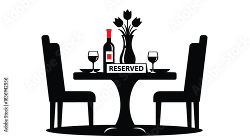 Reserved table for two at a cozy restaurant