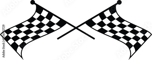 double crossed checkered racing flag vector file 