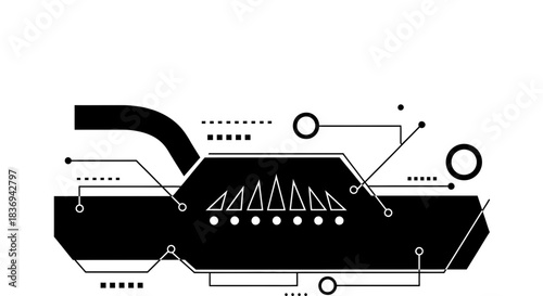Modern tech design with geometric shapes and lines