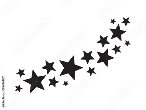Scattered star border pattern silhouette design, Stars circle icon design. Stars circle icon in trendy vector.