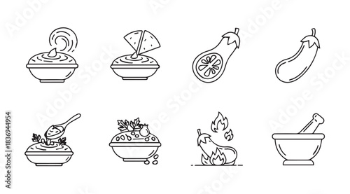 Hand drawn culinary ingredients and food preparation icons for recipes and cooking vector