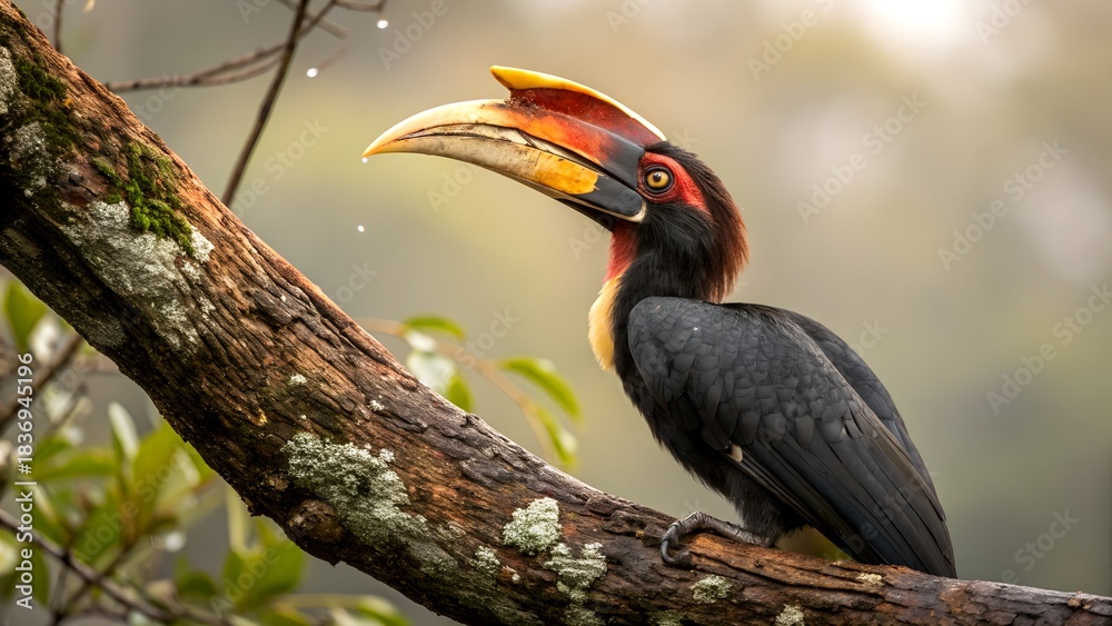Fototapeta premium red billed hornbill
