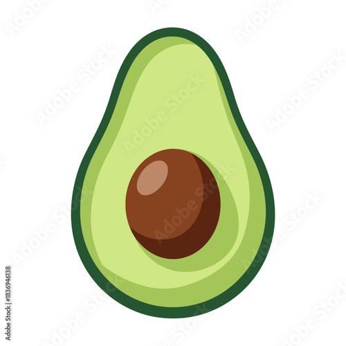 Avocado Half Vector Icon