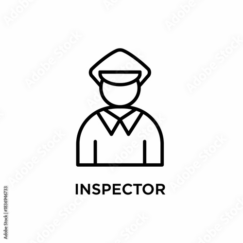 Simple line icon representing an inspector in uniform