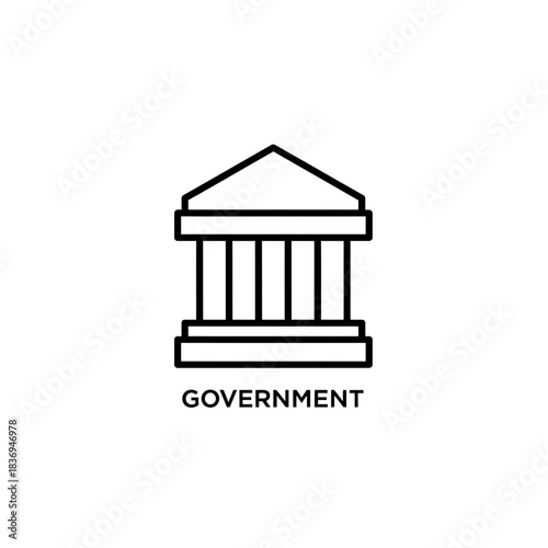 Government building icon in a simple line art style representing official institution