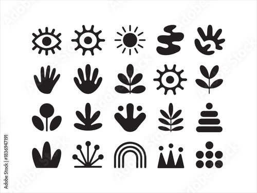 Abstract Minimal Symbol Icon Set Vector Illustration