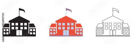 School Building icon.  Vector illustration . isolated on white background. EPS10