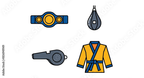 Boxing and martial arts equipment for fitness and training